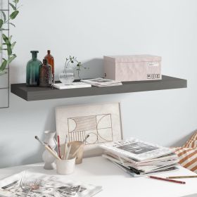 Floating Wall Shelf High Gloss Gray 31.5"x9.3"x1.5" MDF - Grey
