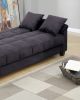 Contemporary Living Room Adjustable Sofa Ebony Microfiber Couch Plush Storage Couch 1pc Futon Sofa w Pillows - as Pic