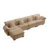 Extra Large and Long Oversized Sofa , L Shaped Sectional Cloud Couch with Fluffy Amrest Pillows, Sectional Cocuh with Storage Seats