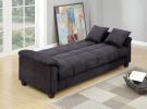 Contemporary Living Room Adjustable Sofa Ebony Microfiber Couch Plush Storage Couch 1pc Futon Sofa w Pillows - as Pic