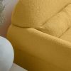 modern boucle accent chair with lumbar pillow for living room  - yellow