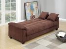 Contemporary Living Room Adjustable Sofa Chocolate Color Microfiber Plush Storage Couch 1pc Futon Sofa w Pillows - as Pic