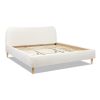 Roman Curved Headboard Upholstered Platform Bed, King, Ivory White Boucle - as Pic
