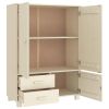 Wardrobe HAMAR Honey Brown 39"x17.7"x53.9" Solid Wood Pine - Brown