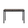 Furniture 5 Piece Metal Dinette Set with Faux Marble Top - Black; dinning set; table&4 chairs - Black
