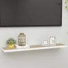 Floating Wall Shelf Oak and White 47.2"x9.3"x1.5" MDF - White