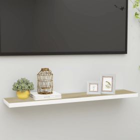 Floating Wall Shelf Oak and White 47.2"x9.3"x1.5" MDF - White