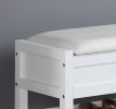 Rouen Seating Bench with Shoe Storage, White - as Pic