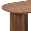 39.37 Inch Modern Coffee Table,MDF Oval Coffee Table for Living Room,Small Coffee Table with Sturdy Pedestal for Apartment,Bedroom - Walnut - MDF