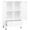 Industrial Wardrobe White 26.4"x13.8"x42.1" Steel - White