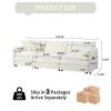 Oversized Deep Seat Sectional Sofa, Green Modern Chenille Cloud Couch, Large 3 Seater Modular Sofa with 3 Pillows,White - as Pic