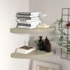 Floating Corner Shelves 2 pcs Oak 13.8"x13.8"x1.5" MDF - Brown
