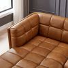 Addison Left Sectional Cognac Leather Sofa - as Pic