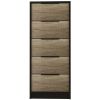Cannon 5-Drawer Rectangle Dresser Black Wengue and Light Oak - as Pic
