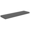Floating Wall Shelves 2 pcs High Gloss Gray 35.4"x9.3"x1.5" MDF - Grey