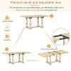 Traditional 6-Piece 78inch Trestle Extendable Dining Table Set with One 18inch Removable Leaf, Padded Dining Chairs and Bench - Natural - Rubber Wood