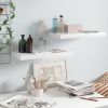Floating Wall Shelves 2 pcs High Gloss White 19.7"x9.1"x1.5" MDF - White