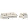 2 Piece Living Room Sofa Set with Throw Pillows,Chenille Sectional Couch Sets,Upholstered 3 Seater Sofa & Armchair