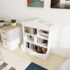 Multi-Functional 7 Shelf Bookcase, Storage Display, Rack, Organizer, White,14.37" D x 31.50" W x39.37" H - as Pic