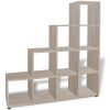 Staircase Bookcase/Display Shelf 55.9" Oak - Brown