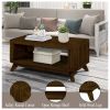 Rectangular Wood Coffee Table for Living Room, 41.5-Inch Coffee Table with Solid Wood Legs, Walnut - as Pic