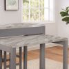 Light Gray Counter Height Table w NESTED TABLE Dining Room Furniture Faux Marble Top Table - as Pic