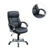 Adjustable Height Office Chair with Padded Armrests, Black - as Pic