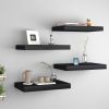 Floating Wall Shelves 4 pcs Black 15.7"x9.1"x1.5" MDF - Black