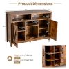 Farmhouse Sideboard with Detachable Wine Rack and Cabinets - Rustic Brown