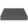 Floating Wall Shelves 4 pcs High Gloss Gray 9.1"x9.3"x1.5" MDF - Grey