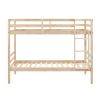Twin over Twin Bunk Bed with Ladder,Wooden Bunk Bed with High Guardrail and Ladder for Kids, Teens, Dorm Rooms, and Guest Rooms-White - Natural Wood