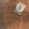 31.29"Modern Retro Splicing Round Coffee Table, Fir Wood Table Top with Black Cross Legs Base(Same SKU:W75770652) - as Pic