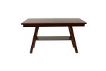 Dining Table Rectangle Dining Table w Shelve 1pc Counter Height Table Only Rubber wood Dark Walnut Finish Dining Room Furniture - as Pic