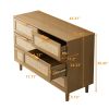 6 drawers Rattan dresser Rattan Drawer, Bedroom,Living Room - as Pic