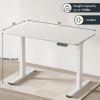 Electric Standing Desk Whole Piece Adjustable Height Desk Home Office Computer Workstation Sit Stand up Desk (White Frame + White Top) - White