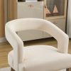 25.79" Wide Modern Barrel Open Back Accent Chair with Wooden Legs for Dining Room, Club, Kitchen and Living Room.Beige - as Pic