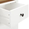 Wardrobe 29.9"x20.5"x41.3" Solid Oak Wood - White