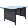 6 Piece Patio Dining Set with Cushions Poly Rattan Black - Black