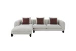 Mardi Maroon & Beige Tweed Sectional Sofa w/3 Pillows - as Pic