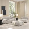 Marcel 36" Bubble Modular Modern Cocktail Ottoman, Pebble Gray Corduroy - as Pic