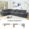 Sectional Couches For Living Room,Modular Couch,Wireless Charging Port & Cup Holders,5-seat ,DIY Combination,L-shaped Sofa,Gray - as Pic