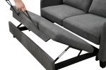 69" 3 in 1 Convertible Queen Sleeper Sofa Bed, Modern Fabric Loveseat Futon Sofa Couch w/Pullout Bed-Dark Grey