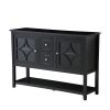 Sideboard Buffet Console Table, Media Cabinet with Adjustable Shelves, Black - as Pic