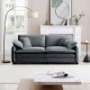 Warm and Cozy Living Room Sofa with 4 Pillows Upholstered Large Deep Seat 2 Seater Sofa for Living Room,Grey Corduroy - as Pic