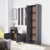 Hallway Wardrobe High Gloss Gray 21.7"x9.8"x74.4" Engineered Wood - Grey