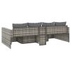 2 Piece Patio Lounge Set with Cushions Gray Poly Rattan - Gray