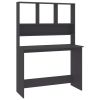 Desk with Shelves Gray 43.3"x17.7"x61.8" Engineered Wood - Grey