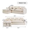 VIDEO provided Sofa Deep Seat Sofa 3 Seater for Living Room Oversized Comfy Sofa L-Shape Sofa Couch with Chaise Home Furniture Sleeper Sectional Sofa