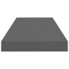 Floating Wall Shelf High Gloss Gray 23.6"x9.3"x1.5" MDF - Grey