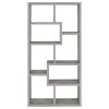 Geometric bookcase Seven (7) Shelves Storage Shelf Solid Wood Furniture 1pc Grey Driftwood - as Pic